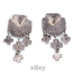 Antique Vintage Sterling Silver Southwest Mexican TAXCO Dangle Pawn Earrings