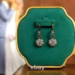 Antique Women's Vintage Dangle Earrings Style 1900s Marriage 925 Sterling Silver