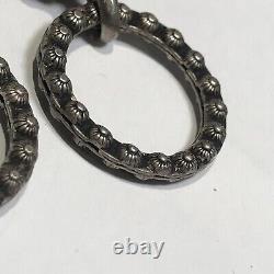 Antique made in France sterling silver clip on earrings