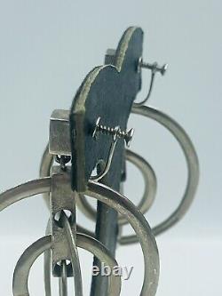 Antonio Pineda Vintage Mexican Sterling Silver Kinetic Loops Dangle Earrings