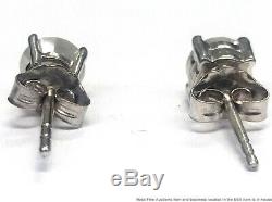 Approx 1.15ctw Genuine Diamond Sterling Silver Vintage Solitaire Stud Earrings