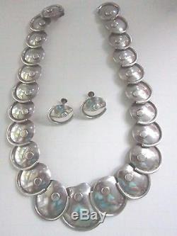 Armadillo Necklace Earring Altamirano Taxco Sterling Silver Aguilar Design-Vtg