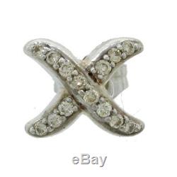 Authentic Vintage Estate David Yurman Sterling Silver. 30ctw Diamond X Earrings