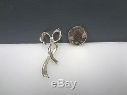 Authentic Vintage Tiffany & Co. Bow Ribbon Sterling Silver Earrings 2.25 Large