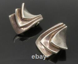 BAYANIHAN 925 Sterling Silver Vintage Modernist Non Pierce Earrings EG7065