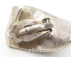 BAYANIHAN 925 Sterling Silver Vintage Modernist Non Pierce Earrings EG7065