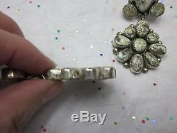 BIG Vintage NAVAJO PP Sterling Silver 2.25 DRY CREEK TURQUOISE Dangle Earrings