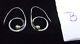 Bvintage Signed Ed Levin Modernist Sterling Silver Curl &14k Gold Ball Earrings
