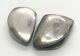 Bayanihan Signed Vintage Sterling Silver Earrings 925 Clip On Modernist