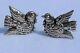 Beautiful 1940's Vintage Mexican Sterling Silver 3d Bird Design Earrings