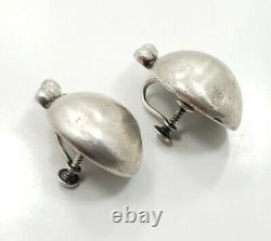 Beautiful Vintage Sterling Silver 925 Margot De Taxco Ladies Circle Earrings