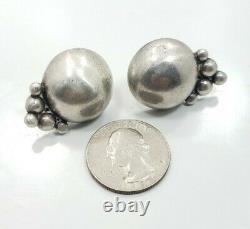 Beautiful Vintage Sterling Silver 925 Margot De Taxco Ladies Circle Earrings