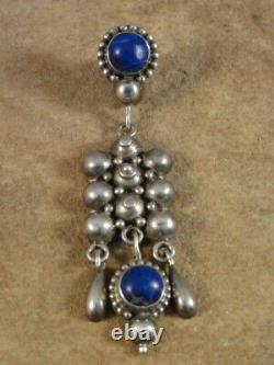 Beautiful Vintage Sterling Silver & Lapis Earrings