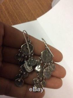 Beautiful Vtg Artisan Modernist Brutalist Sterling silver 925 Wire Earrings