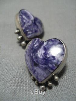 Best Vintage Navajo Charoite Sterling Silver Native American Earrings