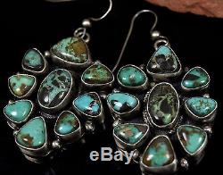 Big Old Pawn Vintage Navajo Natural Nugget Turquoise Dangle Sterling Earrings
