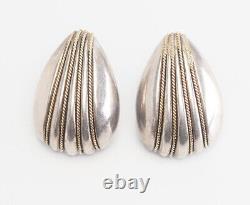 Black Starr Frost 18k gold sterling silver modernist designer vintage earrings