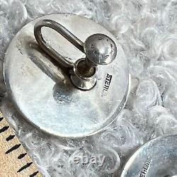 Button 7/8 Round Vintage Sterling Silver 0.925 Rope Work Screw Backs Earrings