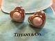 Chic Tiffany & Co Estate Vintage Pierced Mabe Pearl 18k Gold Sterling Earrings