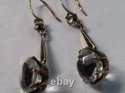 Chic Vintage Russian Earrings Sterling Silver 875 Rock Crystal Jewelry USSR