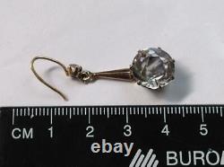 Chic Vintage Russian Earrings Sterling Silver 875 Rock Crystal Jewelry USSR