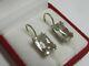 Chic Vintage Soviet Earrings Sterling Silver 875 Rock Crystal Stone Antique Ussr