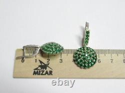 Chic Vintage Women's Earrings Russian Sterling Silver 925 Cubic Zirconia