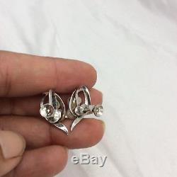 Classy Vtg Mikimoto sterling silver 925 pearl screw on earrings