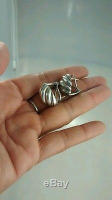 Classy vintage Tiffany &Co 14k sterling shell French clip earrings