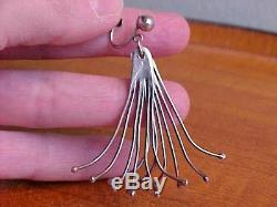 Double Whisk Wisk Earrings, Sterling Silver, Vintage