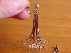 Double Whisk Wisk Earrings, Sterling Silver, Vintage