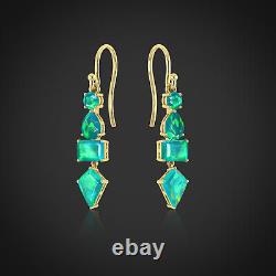 Dangle drop earrings \ fire opal earrings vintage \ opal earrings