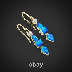 Dangle drop earrings \ fire opal earrings vintage \ opal earrings