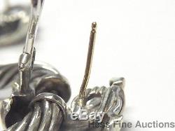 David Yurman 14k Gold Sterling Silver Cable Vintage Doorknocker Hoop Earrings