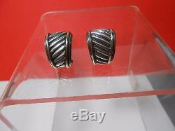 David Yurman Vintage Earrings Cable Classic Sterling Silver & 14kt Look Wow