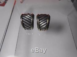 David Yurman Vintage Earrings Cable Classic Sterling Silver & 14kt Look Wow
