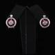 Dazzling White 2.10ct Cubic Zirconia With Pink Shiny Ruby Vintage Halo Earrings