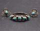 Delicate Vintage Zuni Sterling & Turquoise Petit Point Ring Sz 6 & Earrings Set