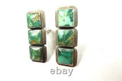 Della Francis James Old Pawn Vintage Sterling Silver Turquoise Clip On Earrings