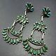 Exquisite Vintage Zuni Sterling Silver Turquoise Snake Eye Petit Point Earrings