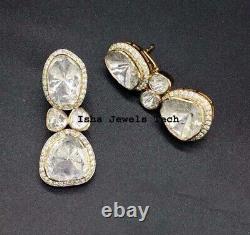 Earrings Natural Rosecut Diamond Polki 925 Sterling Silver Earrings Jewelry 2