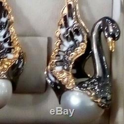 Earrings Russian Sterling silver Faberge design fine Enamel vintage antiquary