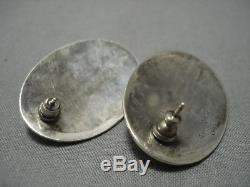 Exceptional Vintage Navajo Sterling Silver Earrings Old