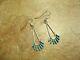 Fine Vintage Zuni Sterling Silver French Hook Needle Point Turquoise Earrings