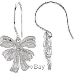 FUN! Vintage Inspired BOW EARRINGS 14kt Yellow or White Gold or Sterling Silver