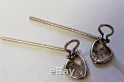 GEORG JENSEN sterling silver drop pebble earrings clips vintage # 445 vintage