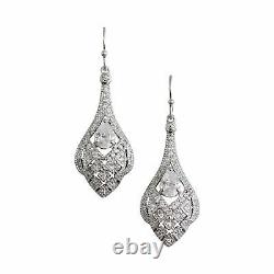 GIGI DESIGNS Sterling Silver Vintage Inspired CZ BridaL Wedding Drop Earrings