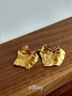 Gabriella Kiss Gold Plated Sterling Silver Ivy Earrings, Vintage