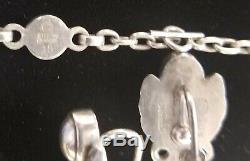 Georg Jensen Denmark Vintage Sterling Silver Necklace & Earrings Set