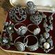 Good Lot Mixed Antique & Vintage Sterling Silver Marcasite Rings Pendants Etc